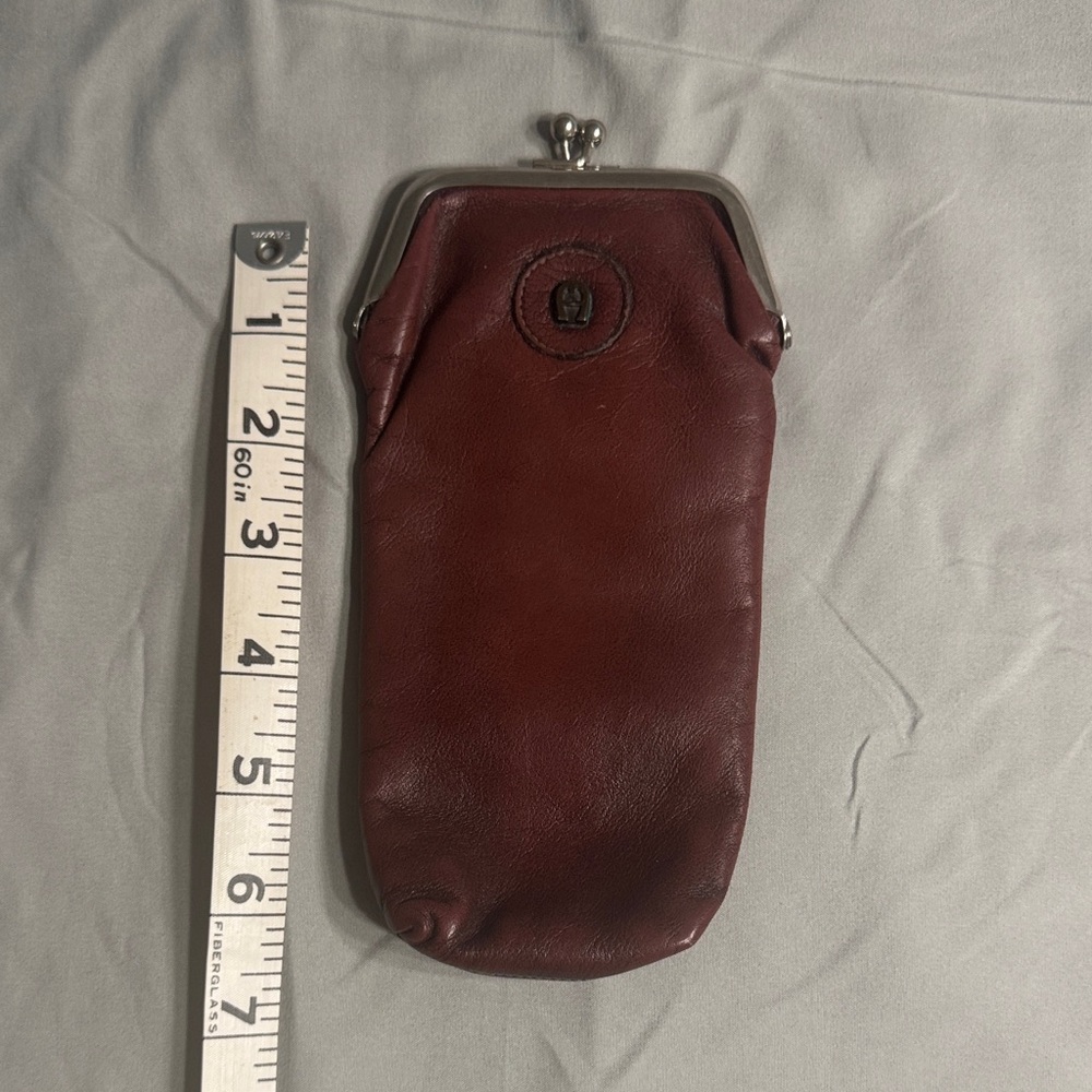 Etienne Aigner Burgundy Leather Glasses case